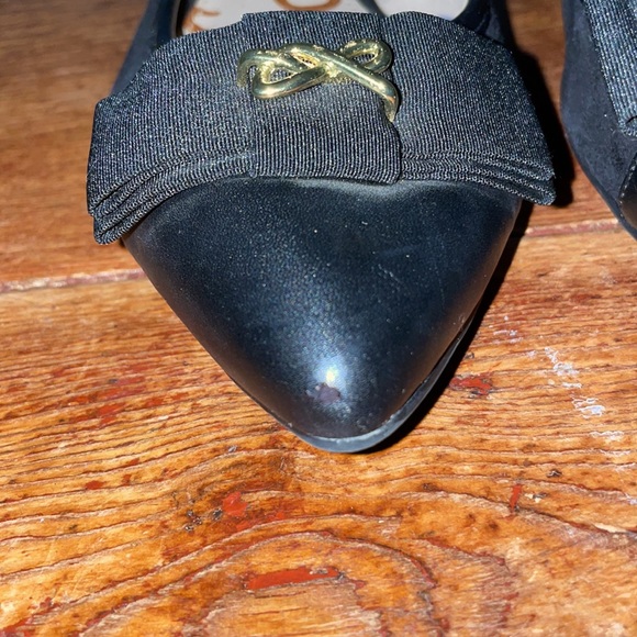 Sam Edelman Point Toe Black Suede Bow Flats - Picture 4 of 12